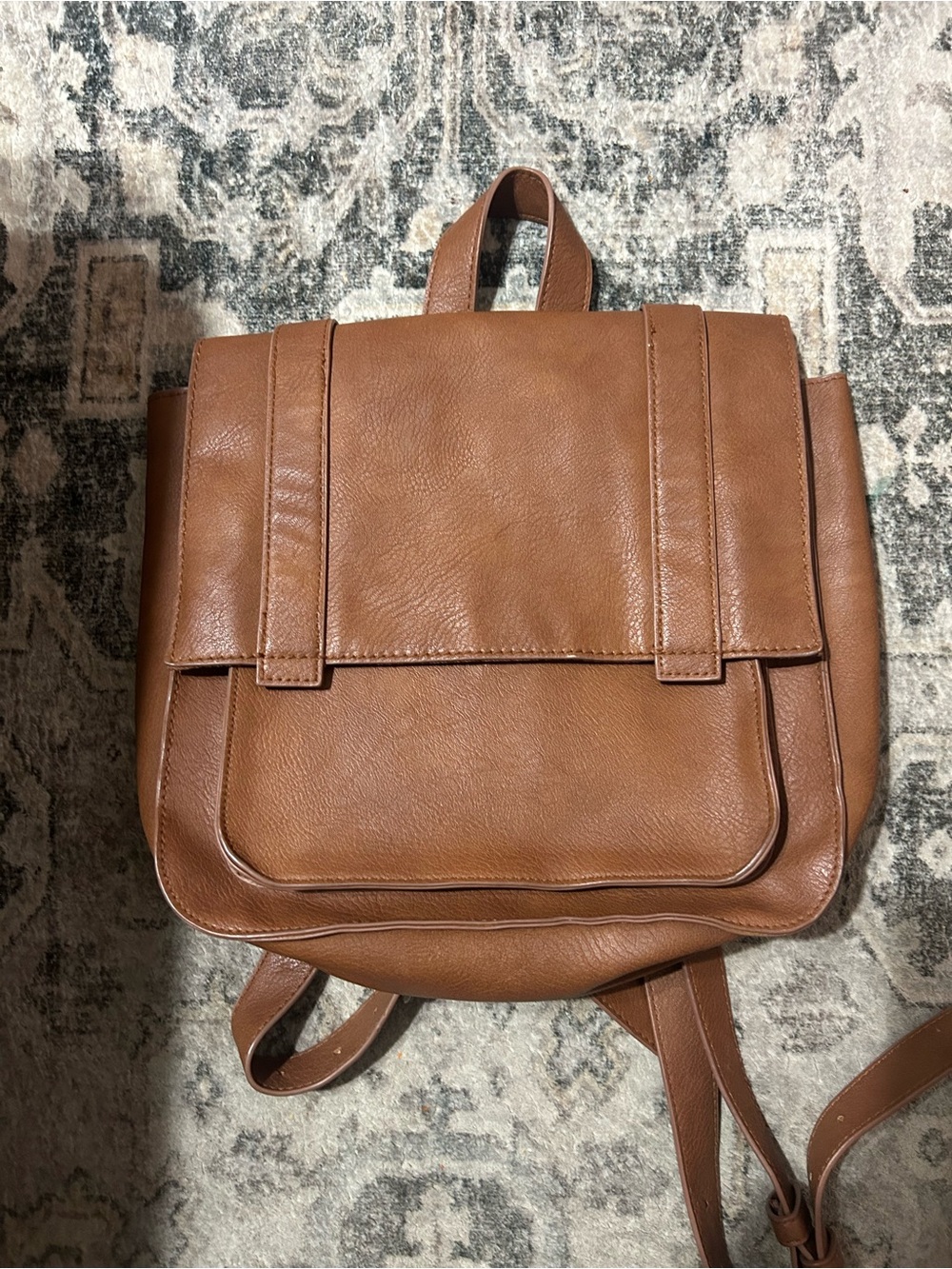 Universal Thread Cognac Brown Faux Leather Backpack